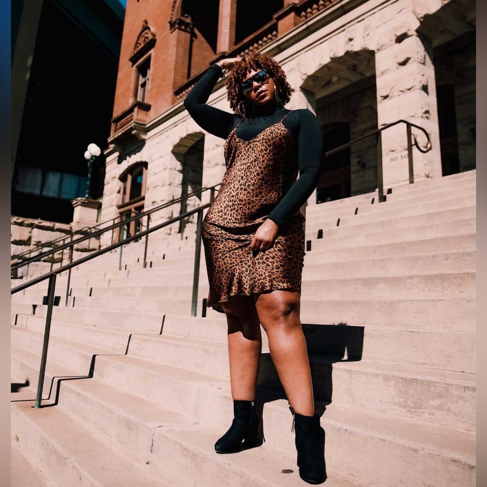 Leopard silk dress